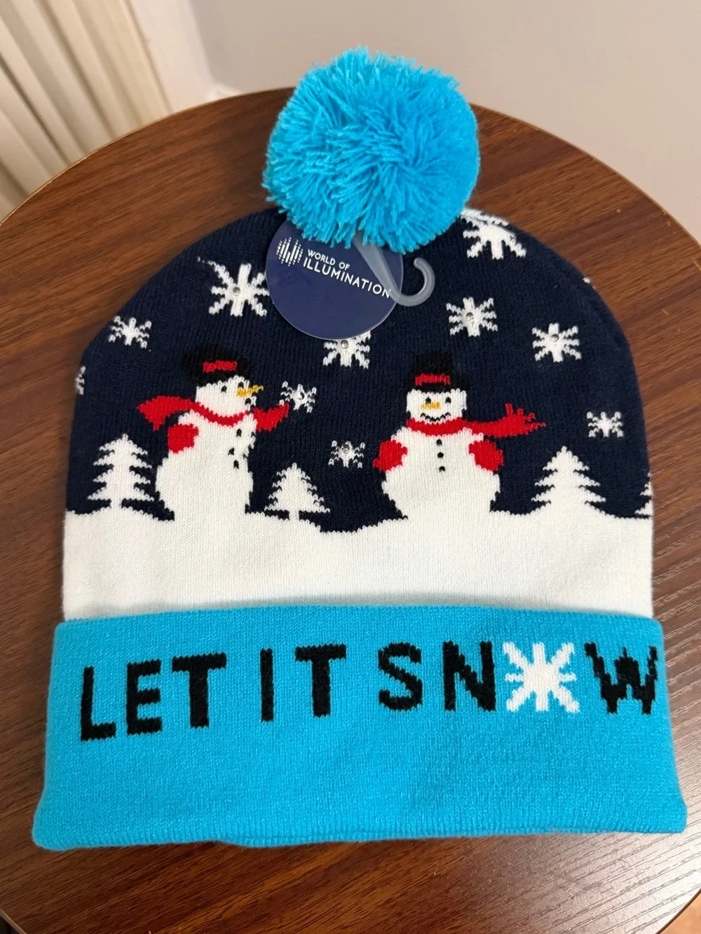 Kids' Snowman Pom Beanie - Blue 🩵💙
